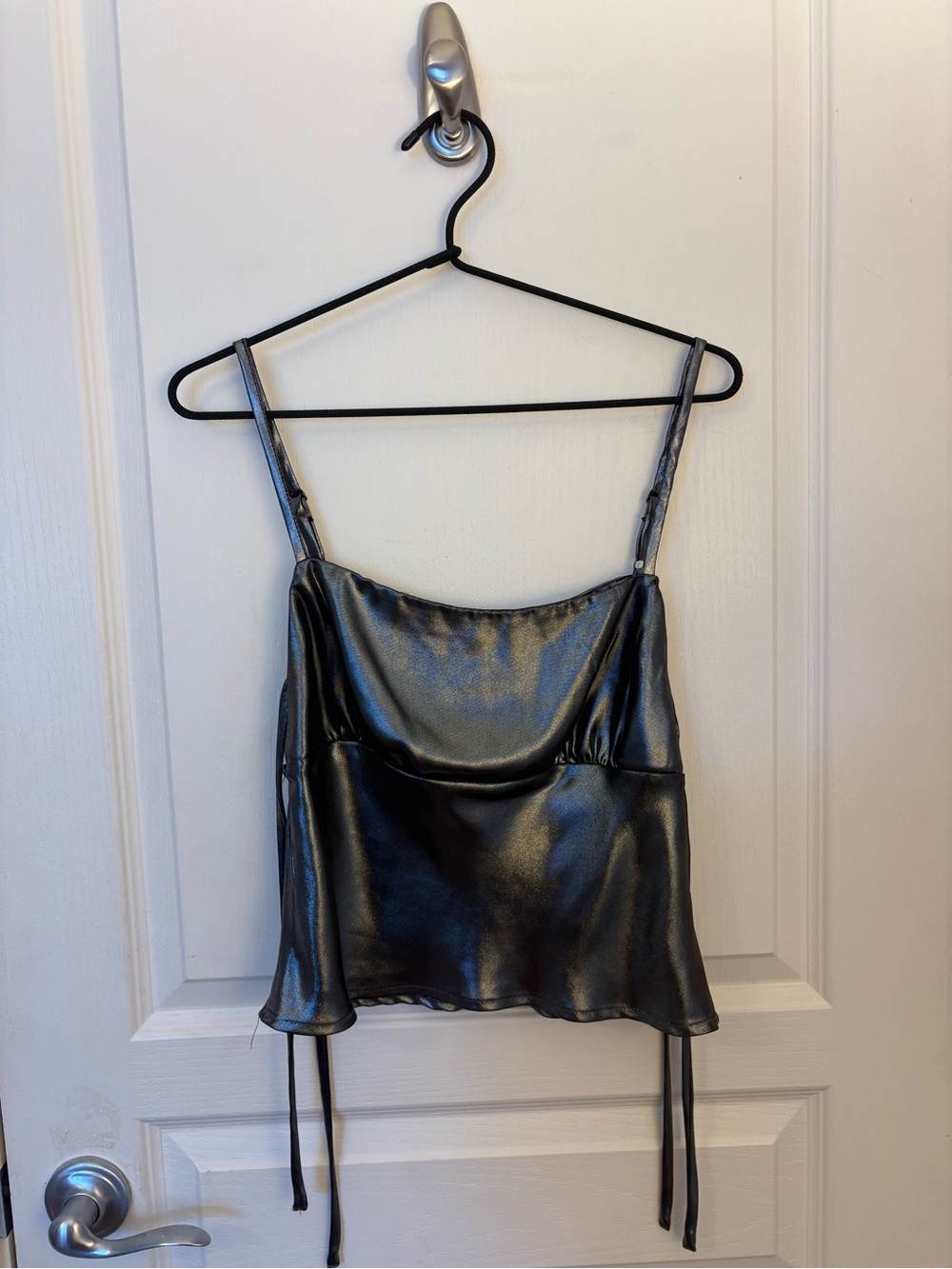 wild fable Grey Satin-Effect Cami Top with Adjustable Straps